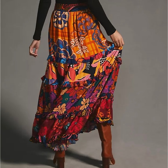 Floral Bohemian Maxi Skirt - Multicolor - Picture 1 of 6